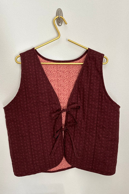 Berry Sweet Quilted Vest - Size 8