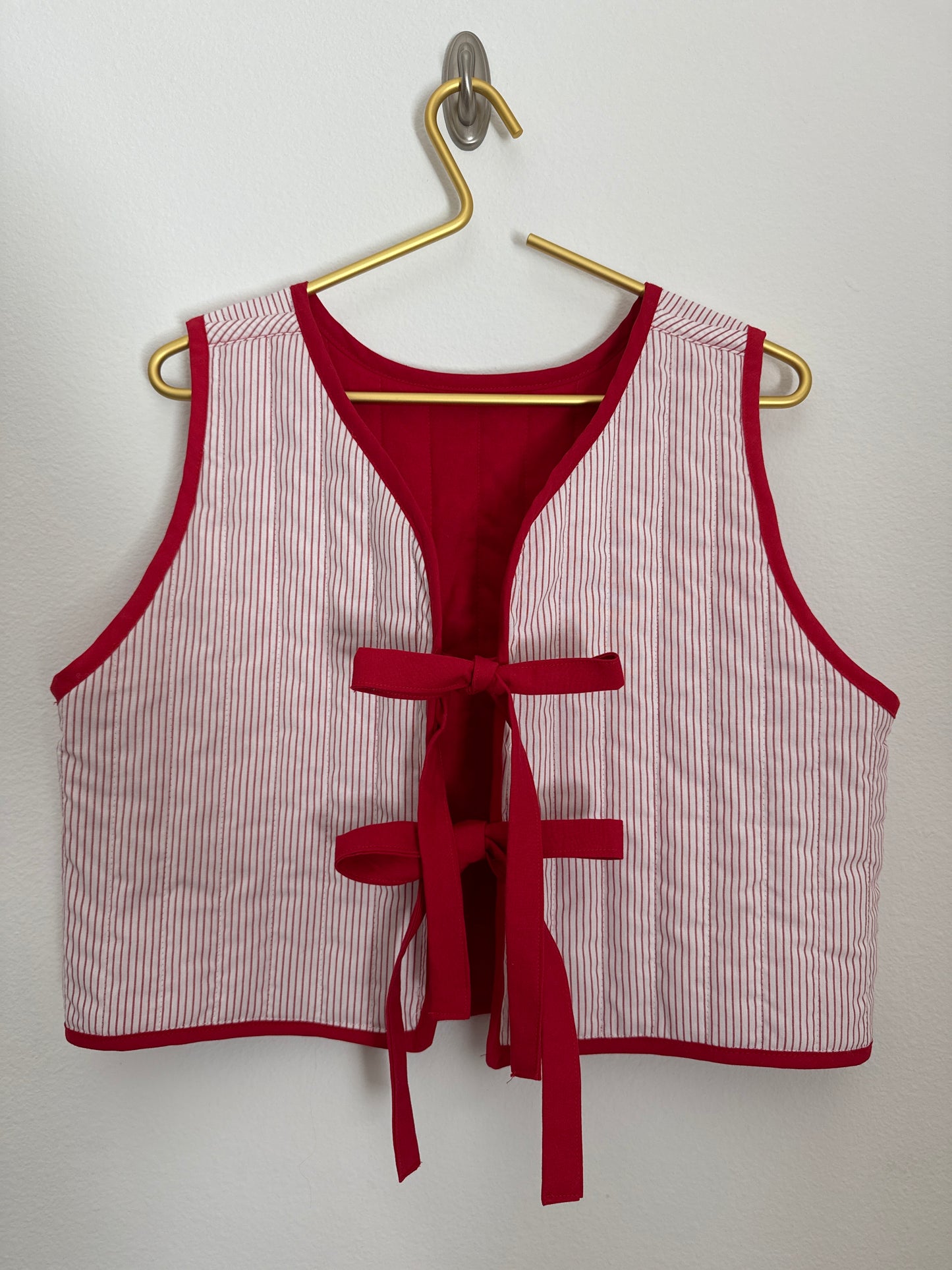 Candy Cane Quilted Vest - Size 4