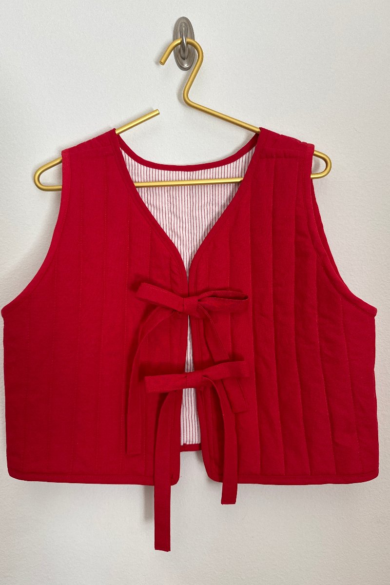 Candy Cane Quilted Vest - Size 4