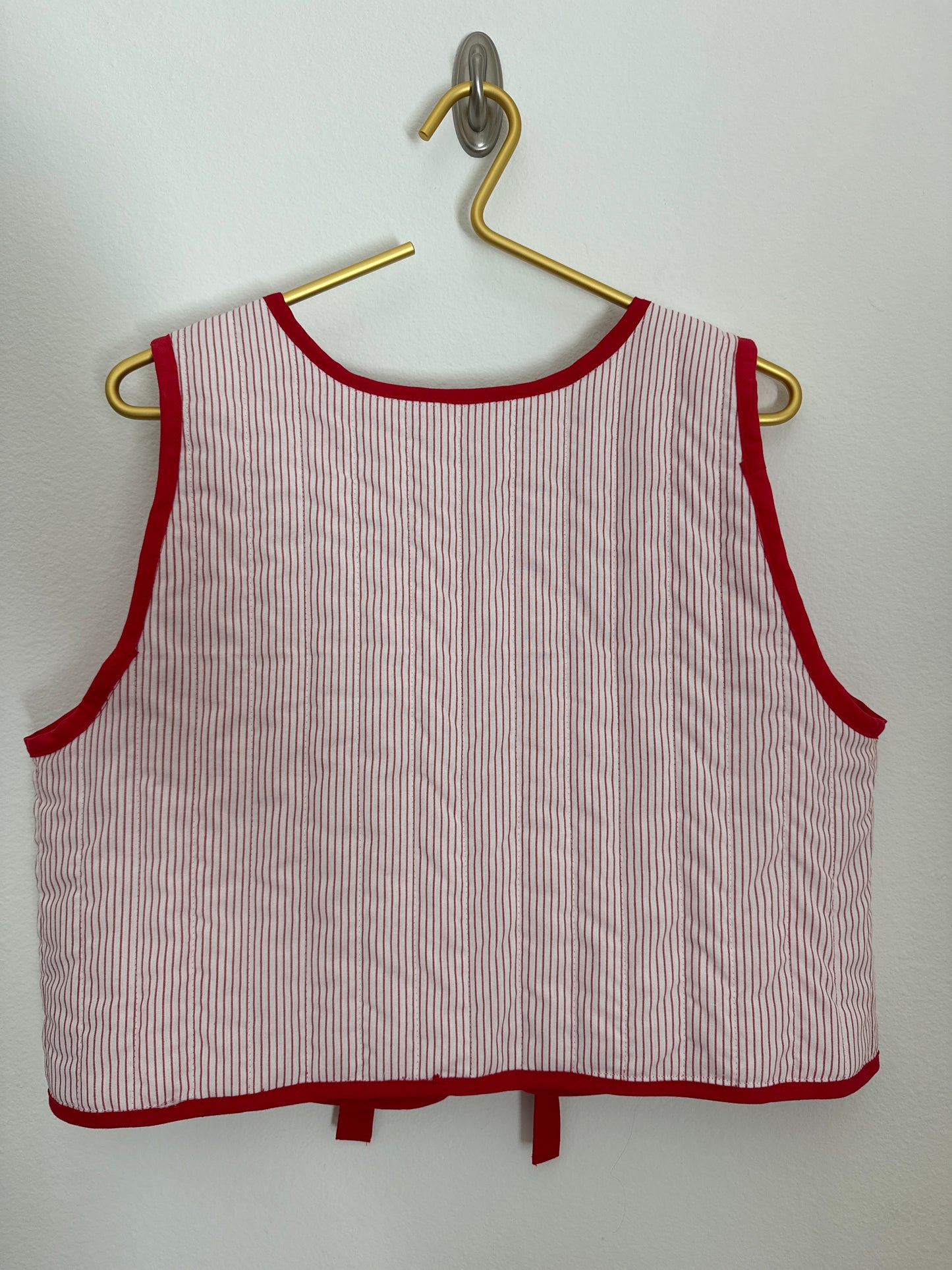 Candy Cane Quilted Vest - Size 4