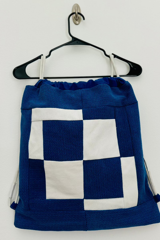 Blue & White Jiu-Jitsu Drawstring Backpack