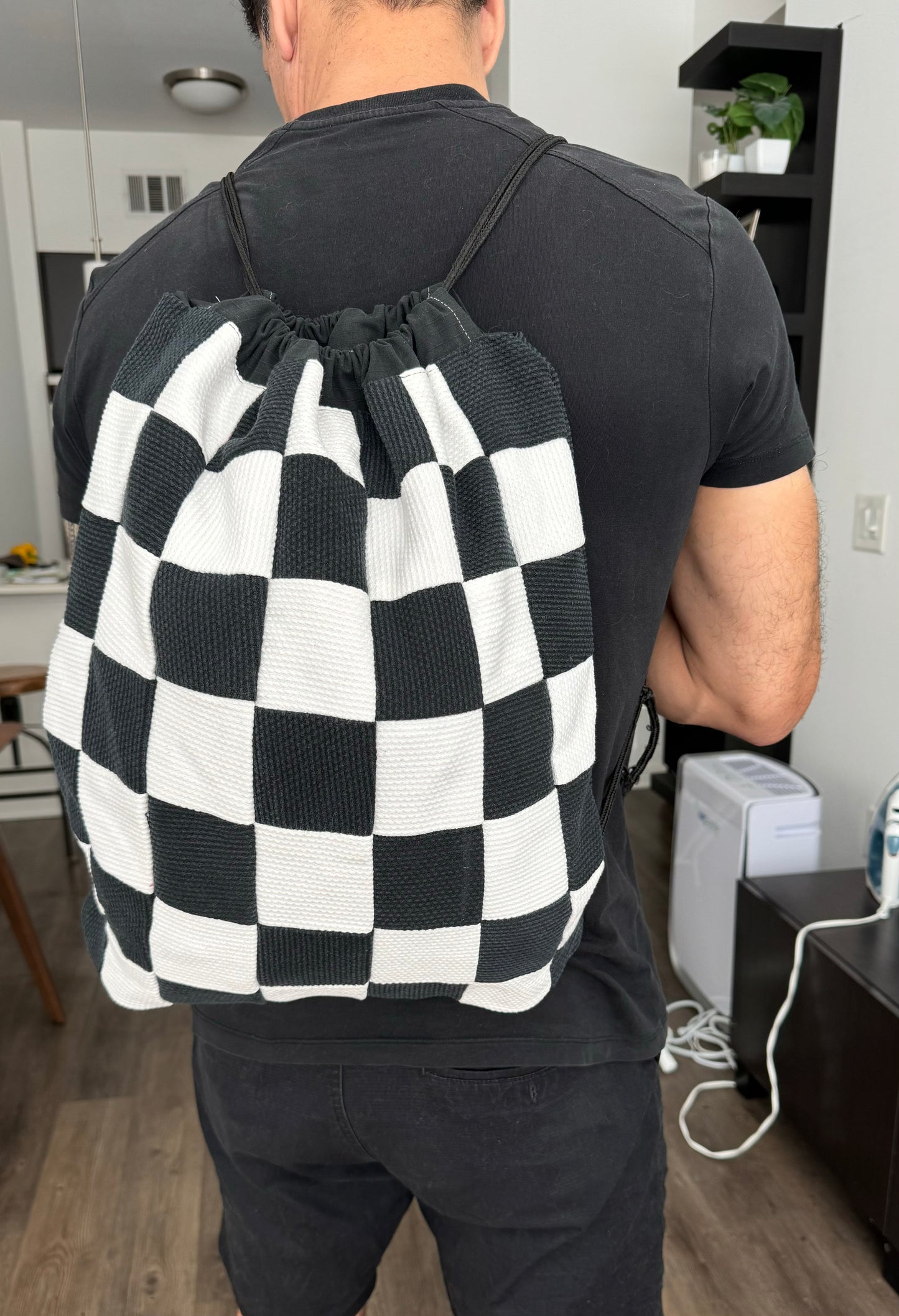 Black & White Jiu Jitsu Drawstring Gym Bag